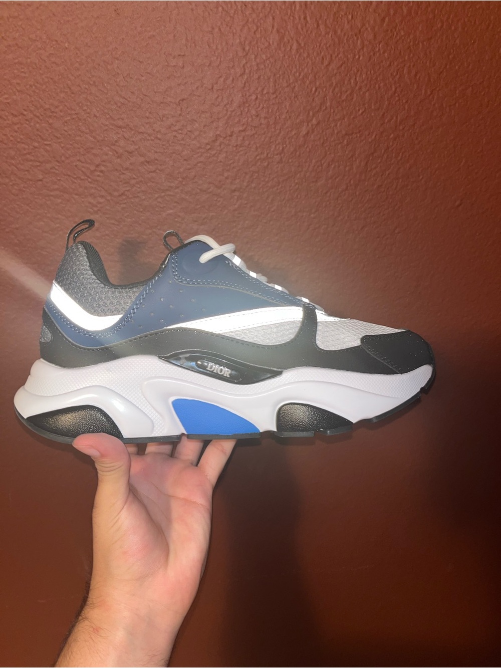 Dior b22 Men's White, Blue & Black Chunky Runner Sneaker